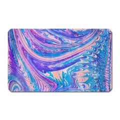 Blue Hues Feathers Magnet (rectangular) by kaleidomarblingart