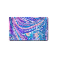 Blue Hues Feathers Magnet (name Card) by kaleidomarblingart