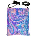 Blue hues feathers Shoulder Sling Bag Front