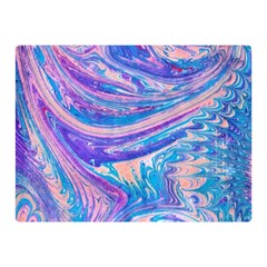 Blue Hues Feathers Double Sided Flano Blanket (mini)  by kaleidomarblingart