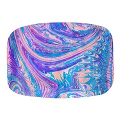 Blue Hues Feathers Mini Square Pill Box