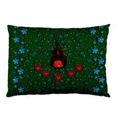 Halloween Pumkin Lady In The Rain Pillow Case by pepitasart