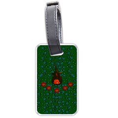 Halloween Pumkin Lady In The Rain Luggage Tag (one Side) by pepitasart