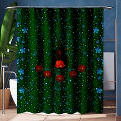 Halloween Pumkin Lady In The Rain Shower Curtain 60  X 72  (medium)  by pepitasart