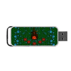 Halloween Pumkin Lady In The Rain Portable Usb Flash (one Side) by pepitasart