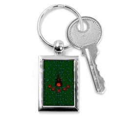 Halloween Pumkin Lady In The Rain Key Chain (rectangle) by pepitasart