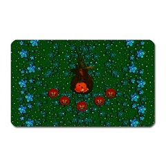 Halloween Pumkin Lady In The Rain Magnet (rectangular) by pepitasart