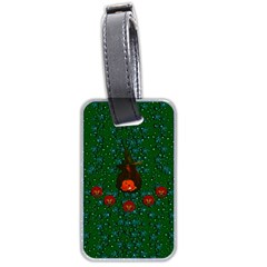 Halloween Pumkin Lady In The Rain Luggage Tag (two Sides) by pepitasart