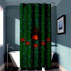 Halloween Pumkin Lady In The Rain Shower Curtain 36  X 72  (stall)  by pepitasart