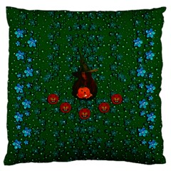 Halloween Pumkin Lady In The Rain Standard Flano Cushion Case (two Sides) by pepitasart