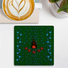 Halloween Pumkin Lady In The Rain Uv Print Square Tile Coaster 