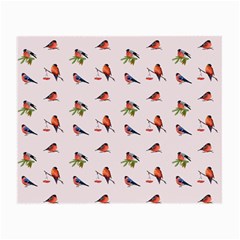 Bullfinches Sit On Branches Small Glasses Cloth by SychEva