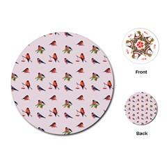 Bullfinches Sit On Branches Playing Cards Single Design (Round)