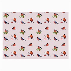 Bullfinches Sit On Branches Large Glasses Cloth by SychEva