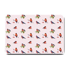 Bullfinches Sit On Branches Small Doormat  by SychEva