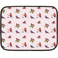 Bullfinches Sit On Branches Fleece Blanket (mini) by SychEva