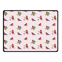 Bullfinches Sit On Branches Double Sided Fleece Blanket (Small) 