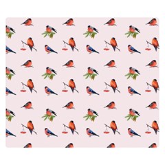 Bullfinches Sit On Branches Double Sided Flano Blanket (Small) 