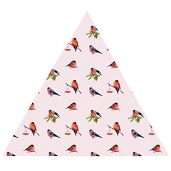 Bullfinches Sit On Branches Wooden Puzzle Triangle by SychEva