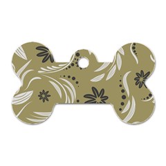 Folk Flowers Pattern Floral Surface Design Seamless Pattern Dog Tag Bone (two Sides) by Eskimos