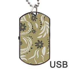 Folk Flowers Pattern Floral Surface Design Seamless Pattern Dog Tag Usb Flash (two Sides) by Eskimos