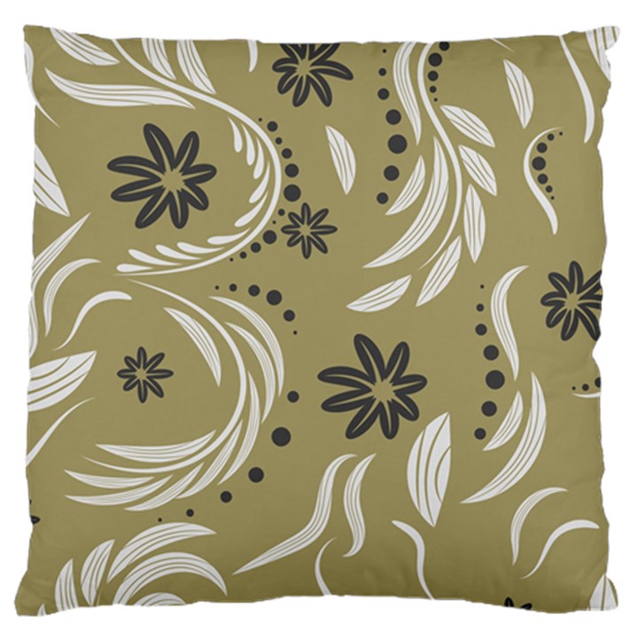 Folk flowers pattern Floral surface design Seamless pattern Large Cushion Case (Two Sides)