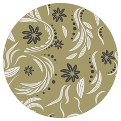 Folk Flowers Pattern Floral Surface Design Seamless Pattern Round Trivet by Eskimos