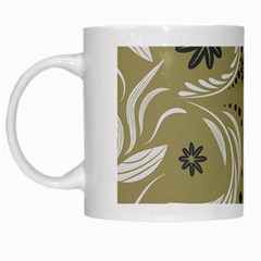 Folk Flowers Pattern Floral Surface Design Seamless Pattern White Mugs by Eskimos