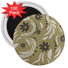 Folk Flowers Pattern Floral Surface Design Seamless Pattern 3  Magnets (100 Pack) by Eskimos