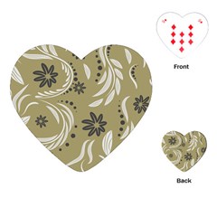 Folk Flowers Pattern Floral Surface Design Seamless Pattern Playing Cards Single Design (heart) by Eskimos