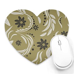 Folk Flowers Pattern Floral Surface Design Seamless Pattern Heart Mousepads by Eskimos