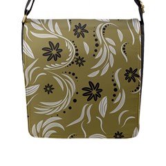 Folk Flowers Pattern Floral Surface Design Seamless Pattern Flap Closure Messenger Bag (l) by Eskimos