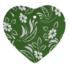 Folk Flowers Pattern Floral Surface Design Seamless Pattern Ornament (heart) by Eskimos