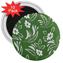 Folk Flowers Pattern Floral Surface Design Seamless Pattern 3  Magnets (10 Pack)  by Eskimos