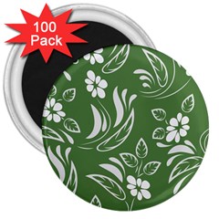 Folk Flowers Pattern Floral Surface Design Seamless Pattern 3  Magnets (100 Pack) by Eskimos