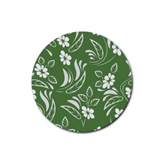 Folk Flowers Pattern Floral Surface Design Seamless Pattern Rubber Coaster (round) by Eskimos