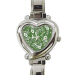 Folk flowers pattern Floral surface design Seamless pattern Heart Italian Charm Watch Front