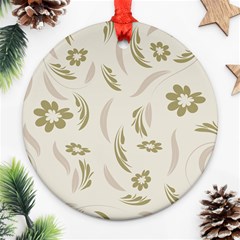 Folk Flowers Pattern Floral Surface Design Seamless Pattern Ornament (round) by Eskimos