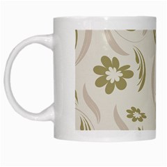 Folk Flowers Pattern Floral Surface Design Seamless Pattern White Mugs by Eskimos