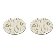 Folk Flowers Pattern Floral Surface Design Seamless Pattern Cufflinks (oval) by Eskimos