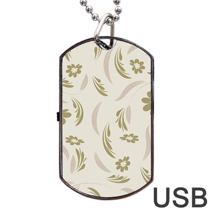 Folk flowers pattern Floral surface design Seamless pattern Dog Tag USB Flash (Two Sides)