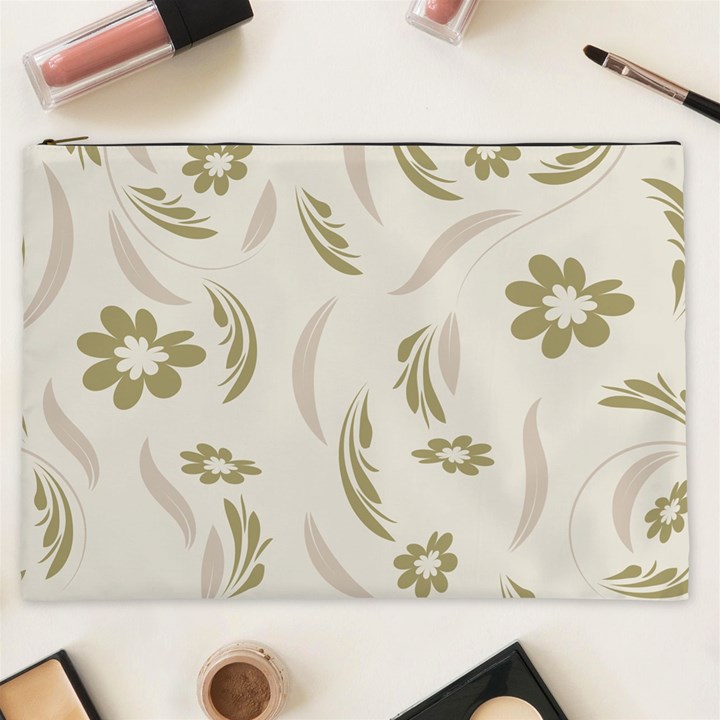 Folk flowers pattern Floral surface design Seamless pattern Cosmetic Bag (XXL)