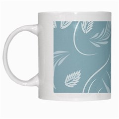 Folk Flowers Pattern Floral Surface Design Seamless Pattern White Mugs by Eskimos