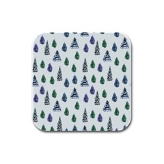 Coniferous Forest Rubber Square Coaster (4 Pack) by SychEva