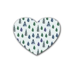 Coniferous Forest Rubber Heart Coaster (4 Pack) by SychEva