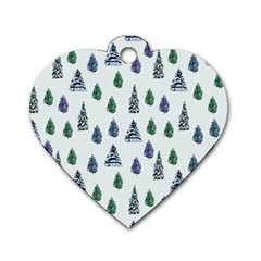 Coniferous Forest Dog Tag Heart (two Sides) by SychEva