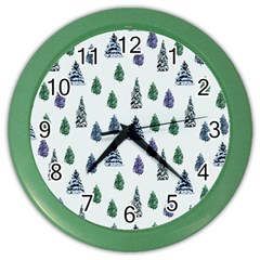 Coniferous Forest Color Wall Clock by SychEva