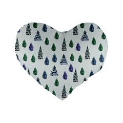 Coniferous Forest Standard 16  Premium Flano Heart Shape Cushions by SychEva