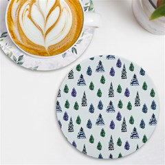 Coniferous Forest Uv Print Round Tile Coaster by SychEva