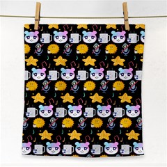 Cats Sun Stars Face Towel by Sparkle